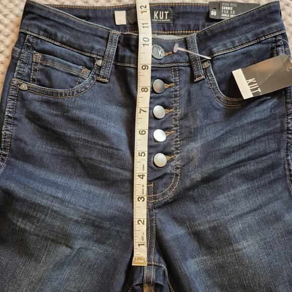 KUT from the Cloth Connie Fab Ab Ankle Skinny Jean Women 00 High Rise Frayed - Picture 7 of 10